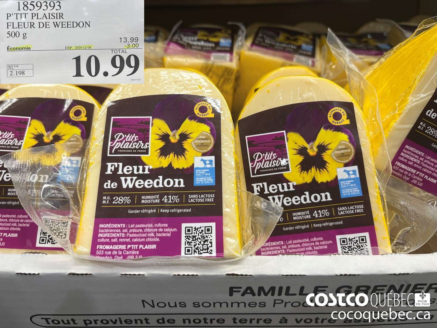 1859393 P'TIT PLAISIR FLEUR DE WEEDON 500 g  ($3.00 INSTANT SAVINGS EXPIRES ON 2024-12-08) $10.99