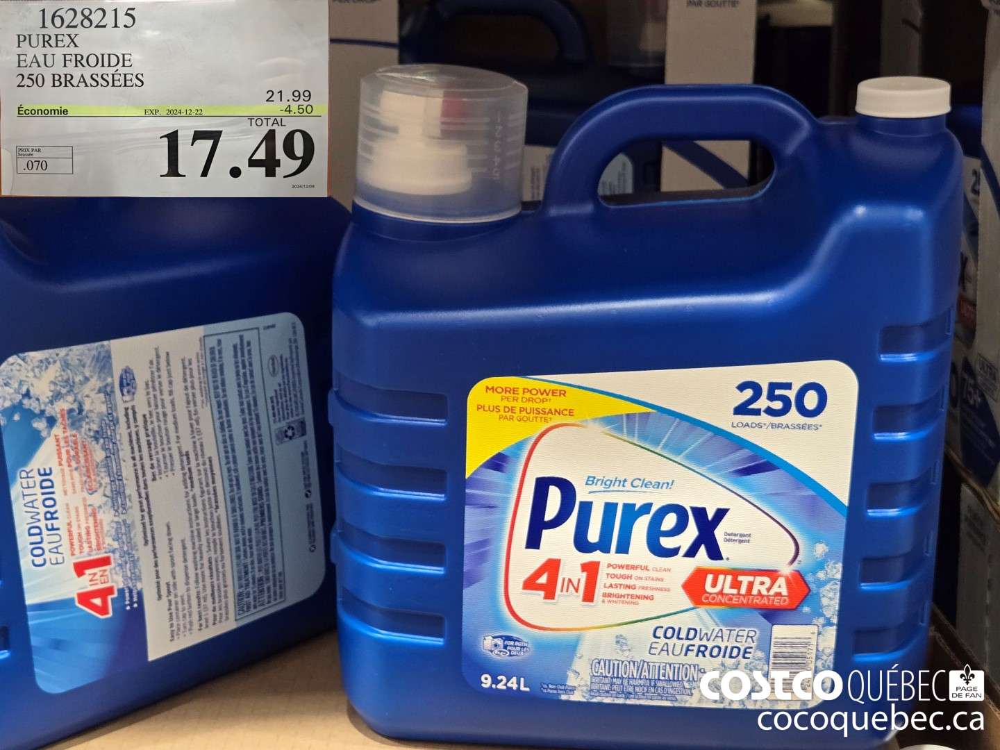 41628215 PUREX EAU FROIDE 250 BRASSEES  ($4.50 INSTANT SAVINGS EXPIRES ON 2024-12-22) $17.49