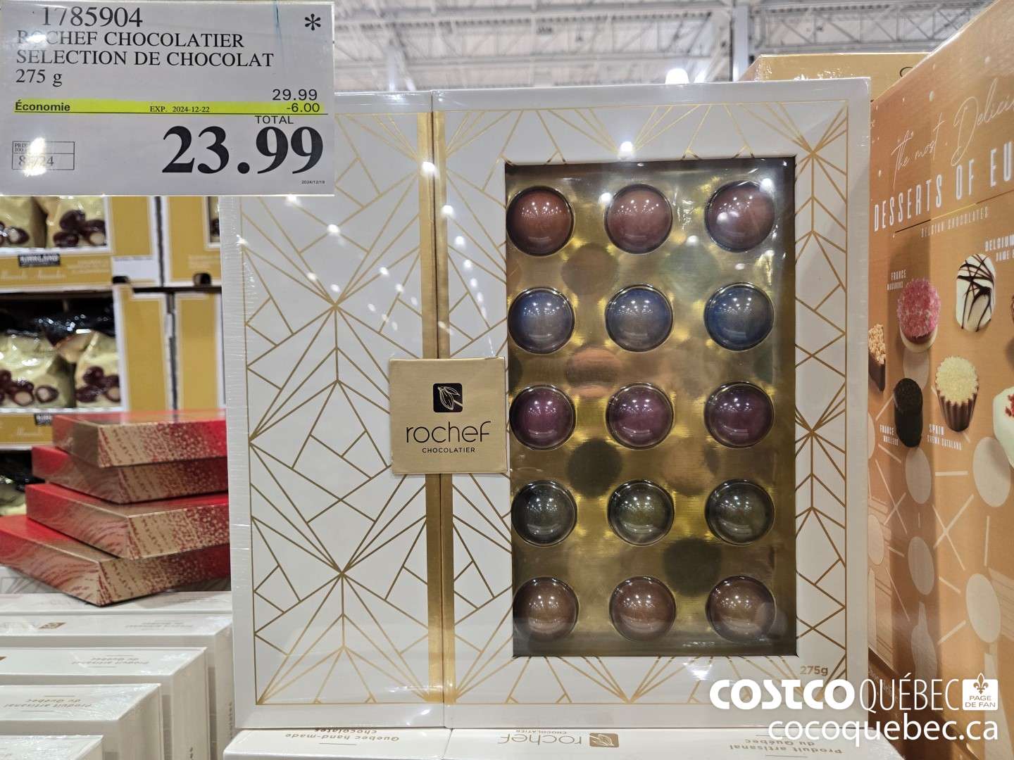 1785904 ROCHEF CHOCOLATIER SELECTION DE CHOCOLAT 260 g  ($6.00 INSTANT SAVINGS EXPIRES ON 2024-12-22) $23.99