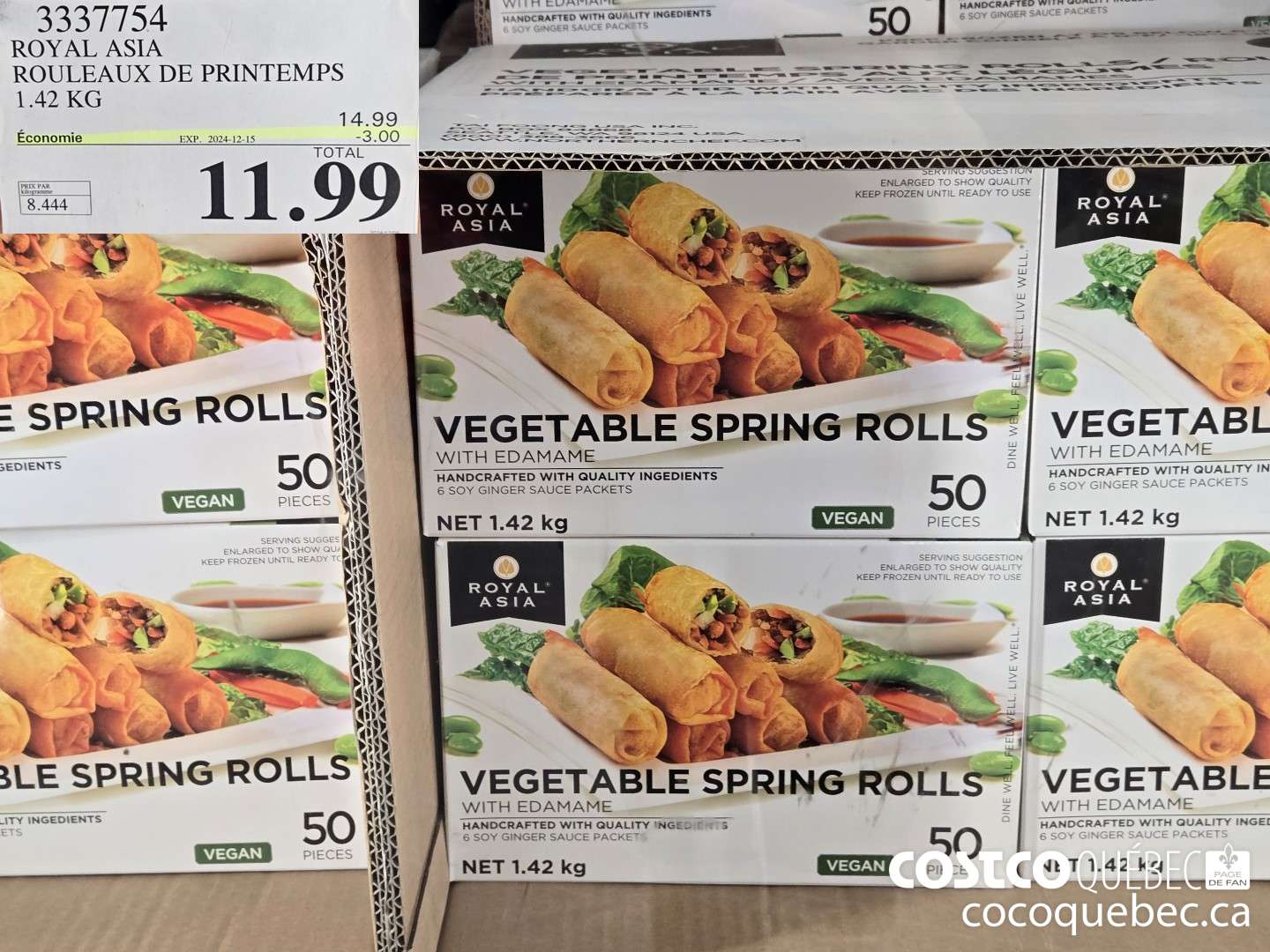 3337754 ROYAL ASIA ROULEAUX AUX LEGUMES 1.36 kg  ($3.00 INSTANT SAVINGS EXPIRES ON 2024-12-15) $11.99