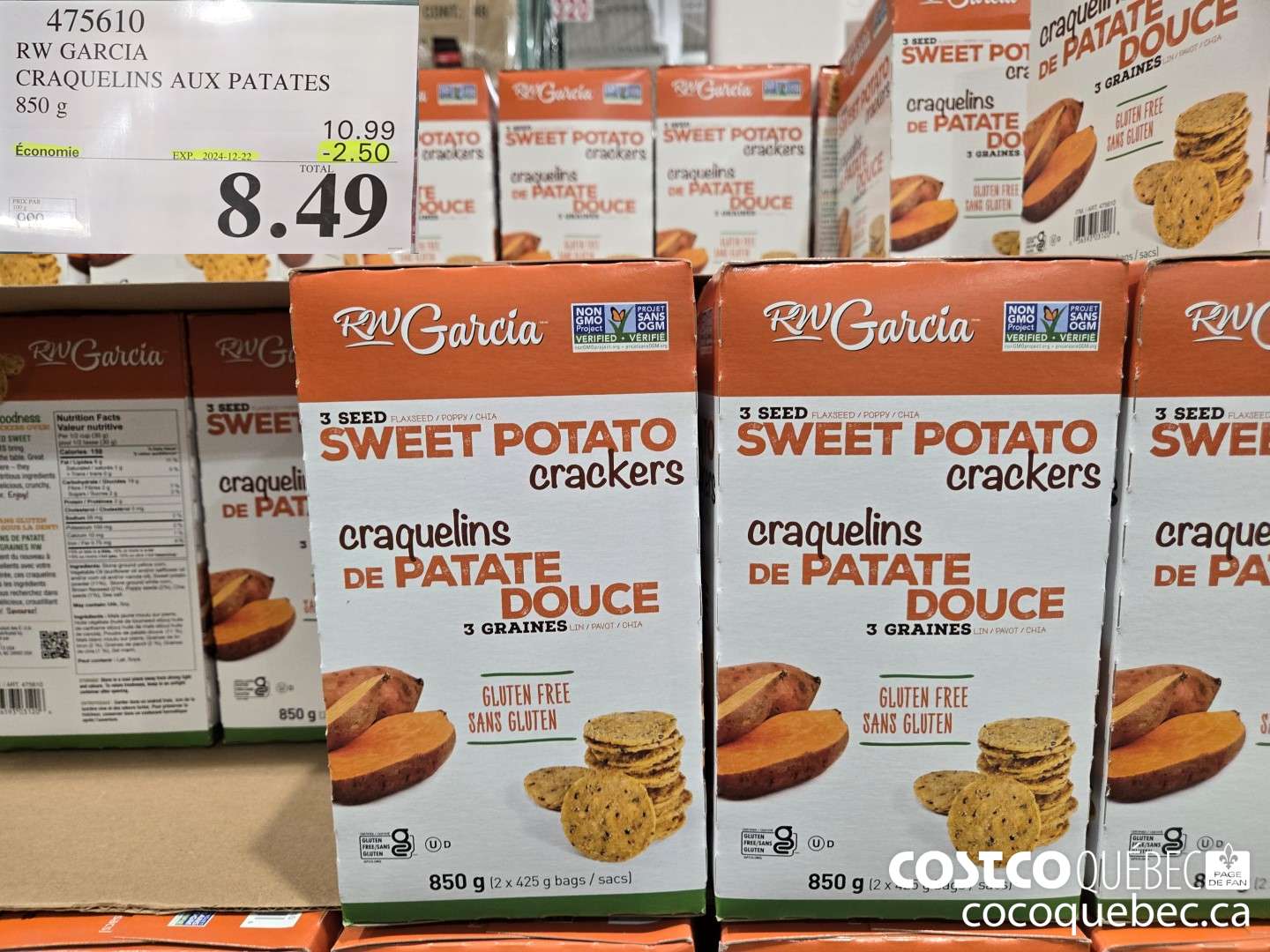 475610 RW GARCIA CRAQUELINS AUX PATATES 850g  ($2.50 INSTANT SAVINGS EXPIRES ON 2024-12-22) $8.49