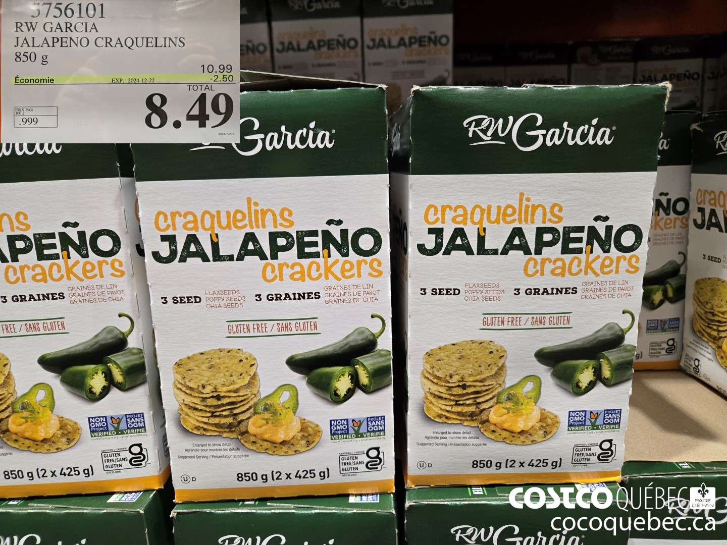3756101 RW GARCIA JALAPENO CRAQUELINS 850 g  (EXPIRES ON 2024-12-22) $8.49