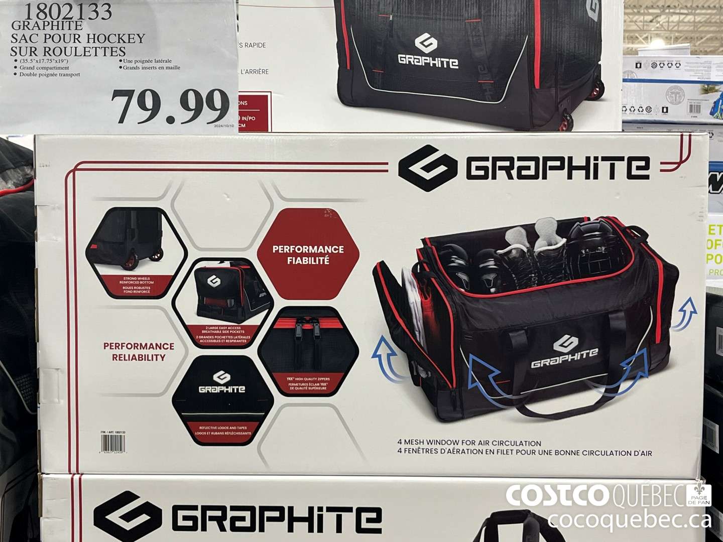 1802133 SAC POUR HOCKEY SUR ROULETTES  $79.99