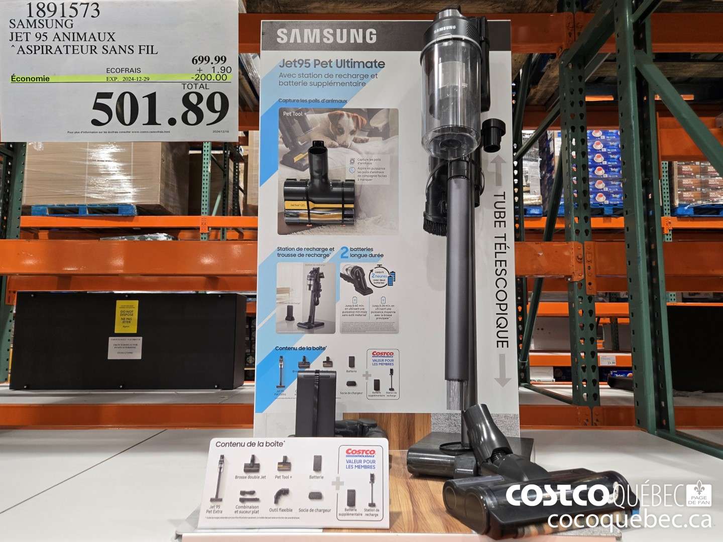 1891573 SAMSUNG JET 95 ANIMAUX ASPIRATEUR-BATON  ($200.00 INSTANT SAVINGS EXPIRES ON 2024-12-29) $501.89