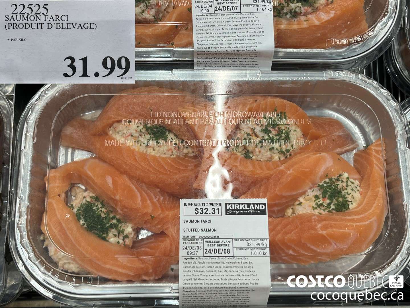 22525 SAUMON FARCI (PRODUIT D'ELEVAGE)  $31.99