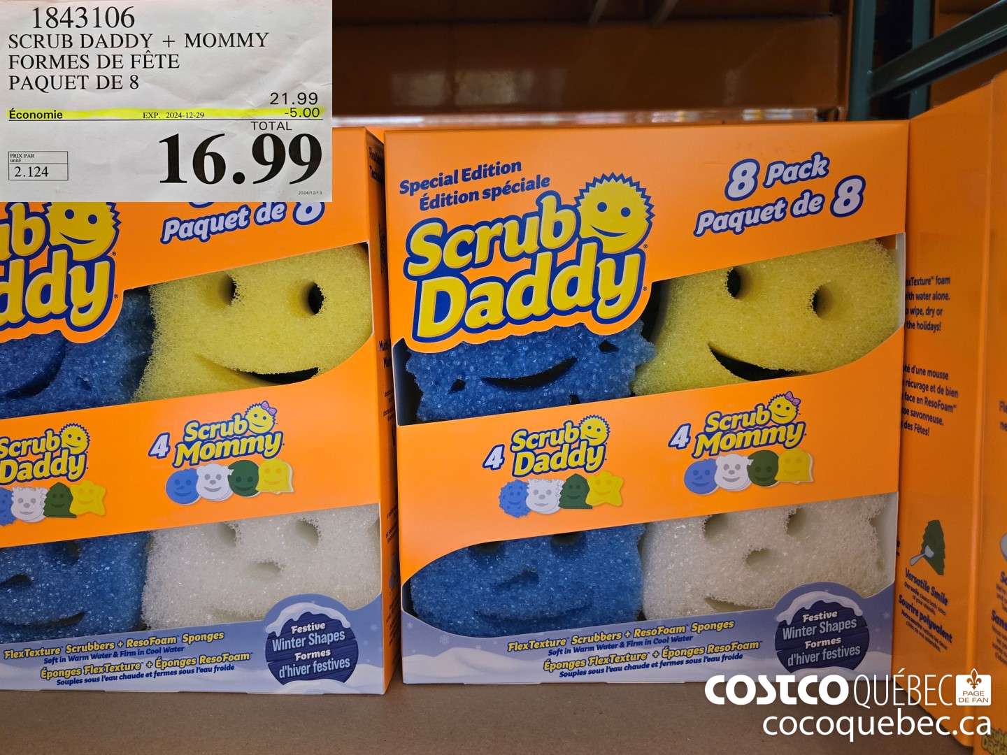 1843106 SCRUB DADDY + MOMMY FORMES DE FETE PAQUET DE 8  ($5.00 INSTANT SAVINGS EXPIRES ON 2024-12-29) $16.99