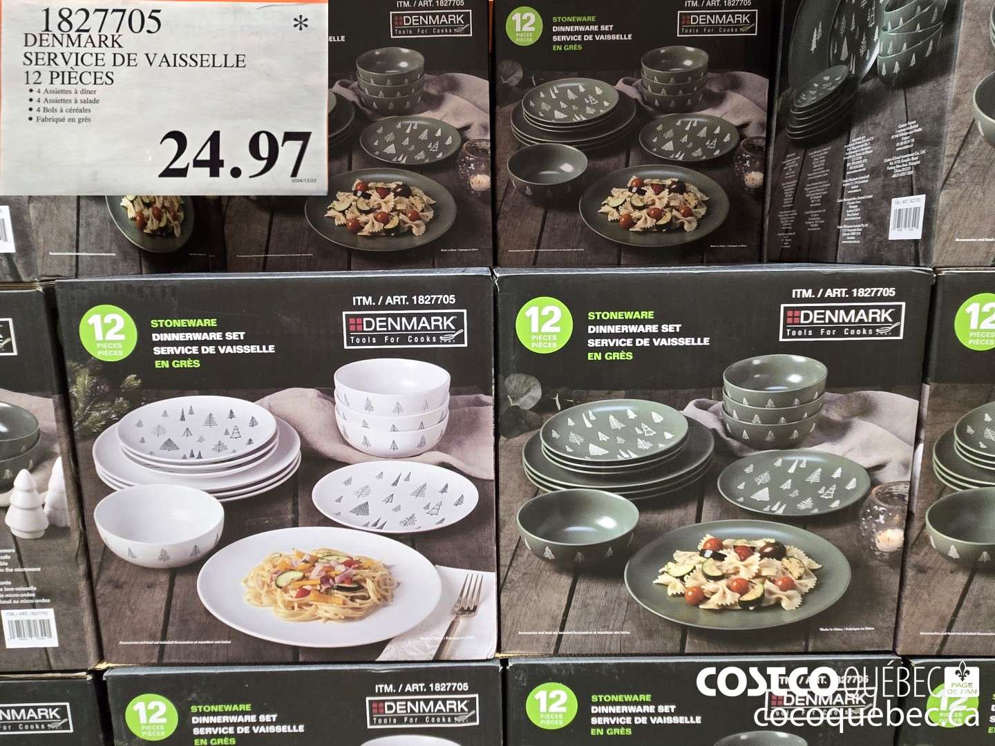 1827705 SERVICE DE VAISSELLE 12 PIECES $24.97