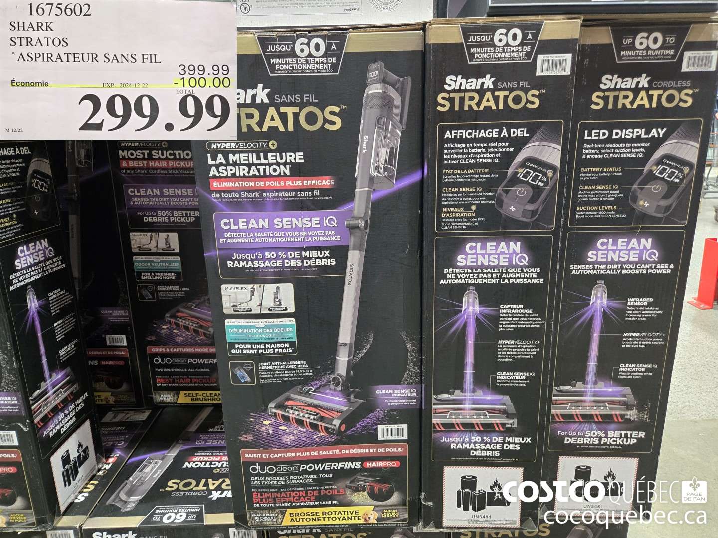 1675602 SHARK STRATOS ASPIRATEUR-BALAI AVEC BROSSE AUTONETTOYANTE  ($100.00 INSTANT SAVINGS EXPIRES ON 2024-12-22) $299.99