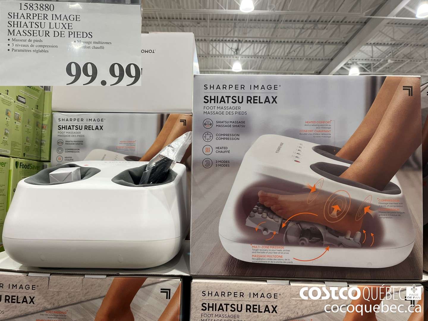 1583880 SHARPER IMAGE SHIATSU LUXE MASSEUR DE PIEDS  $99.99