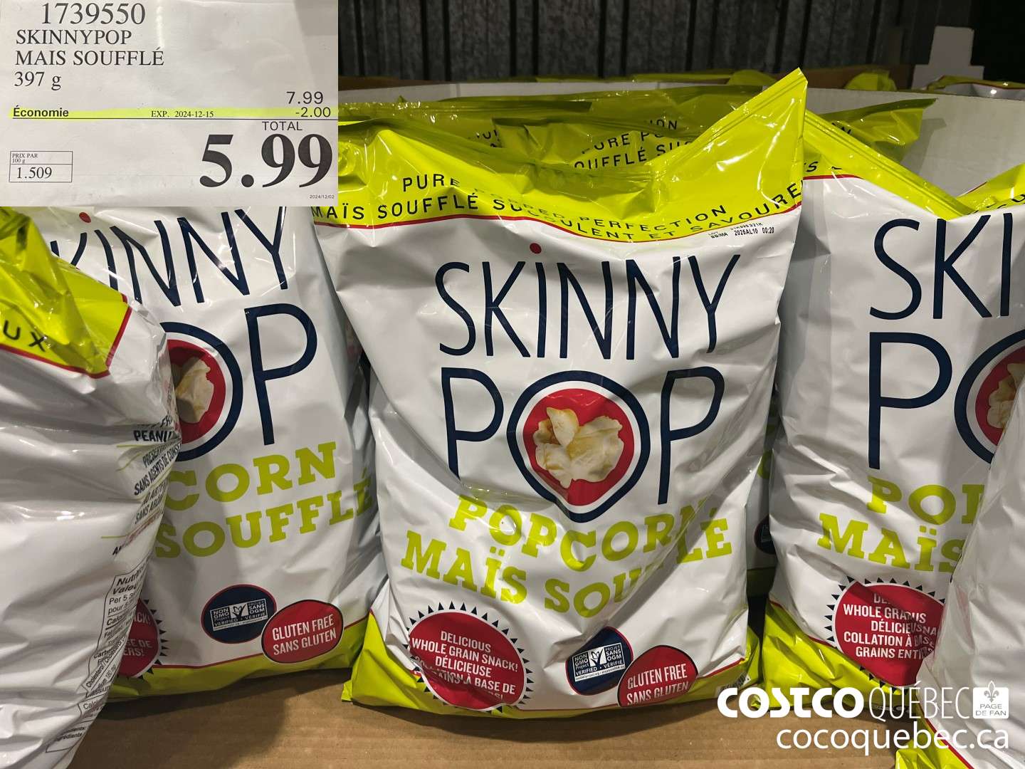 1739550 SKINNYPOP , MAIS SOUFFLE  ($2.00 INSTANT SAVINGS EXPIRES ON 2024-12-15) $5.99