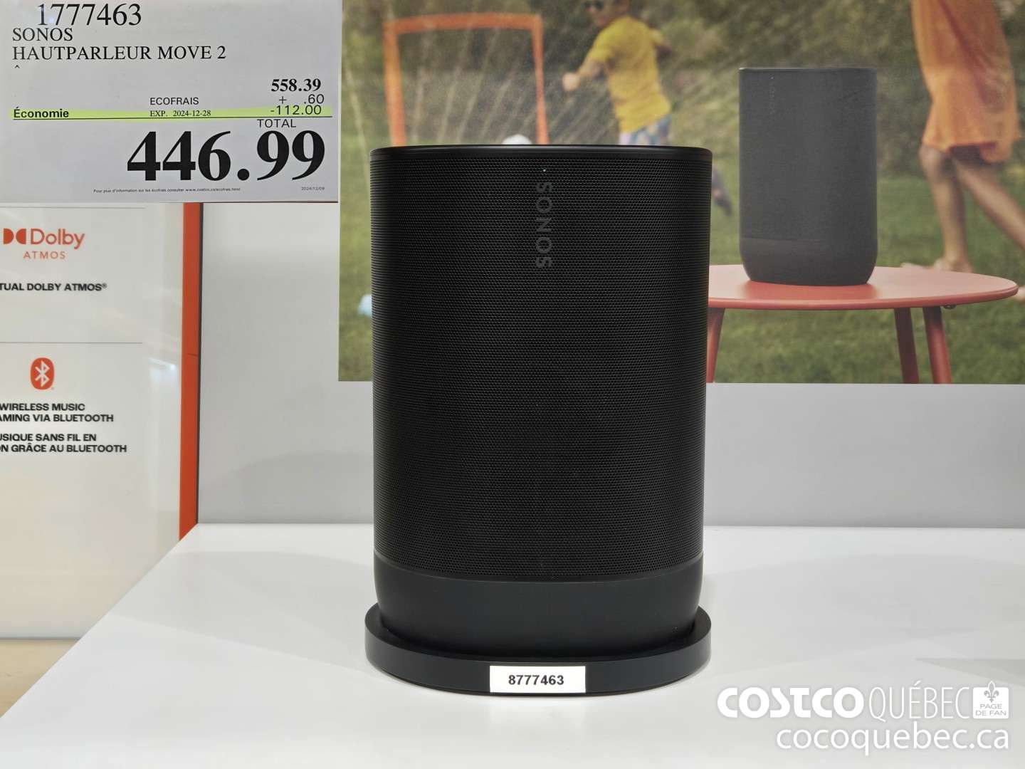 1777463 SONOS HAUTPARLEUR MOVE 2  ($112.00 INSTANT SAVINGS EXPIRES ON 2024-12-28) $446.99