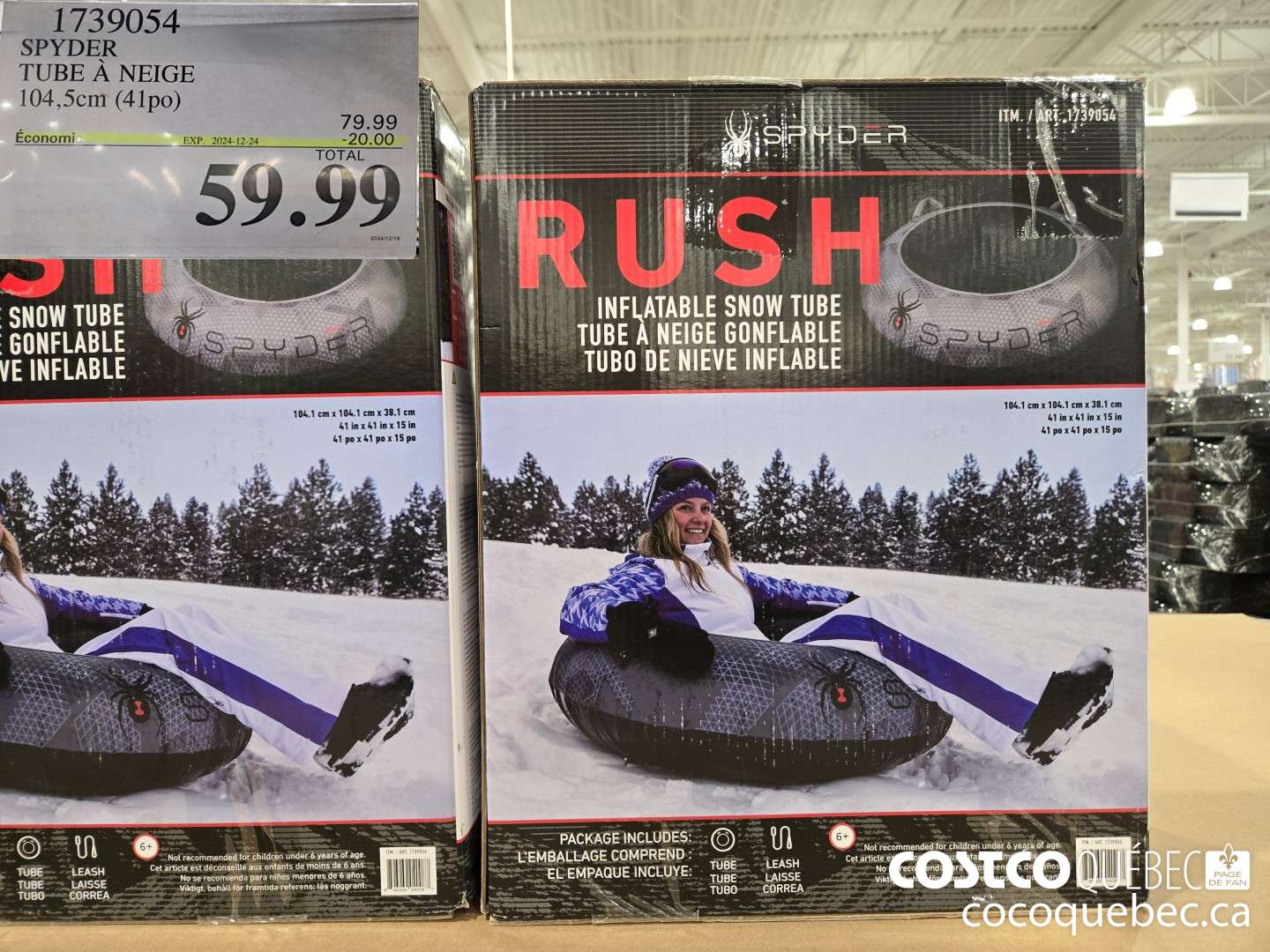 1739054 SPYDER TUBE A NEIGE 104,5cm (41po) 2024-12-24 ($20.00 INSTANT SAVINGS) $59.99