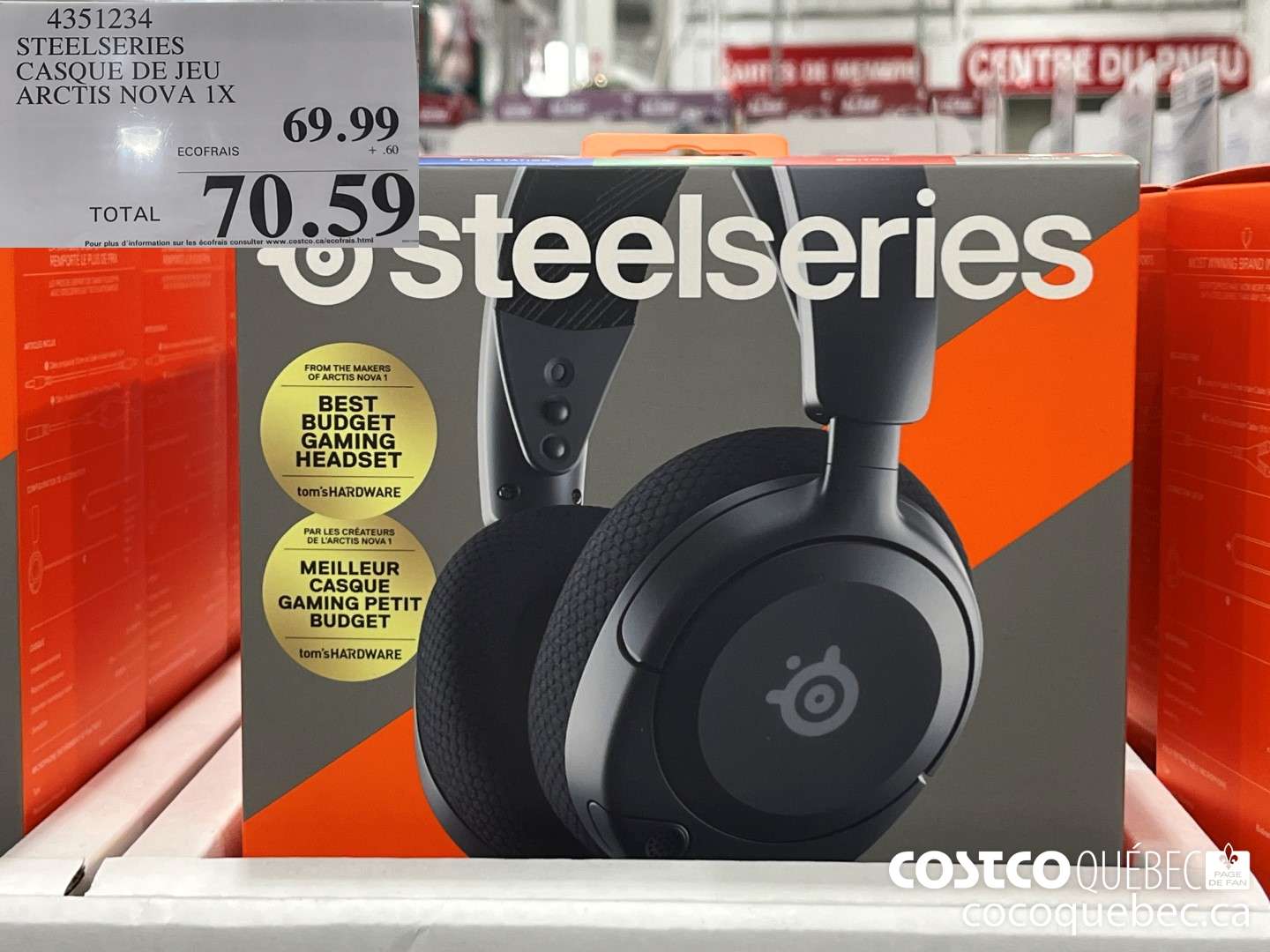 4351234 STEELSERIES CASQUE DE JEU ARCTIS NOVA 1X  $70.59