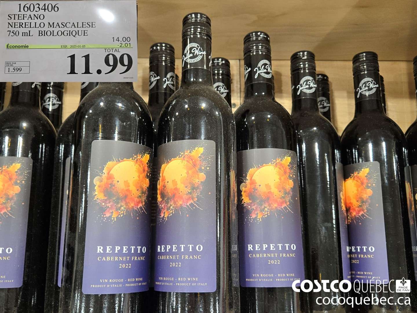 1603406 STEFANO NERELLO MASCALESE 750 mL BIOLOGIQUE ($2.01 INSTANT SAVINGS EXPIRES ON 2025-01-05) $11.99