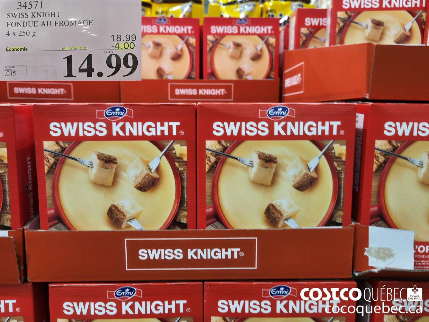 34571 SWISS KNIGHT FONDUE AU FROMAGE 4 x 250 ($4.00 INSTANT SAVINGS EXPIRES ON 2024-11-24) $14.99