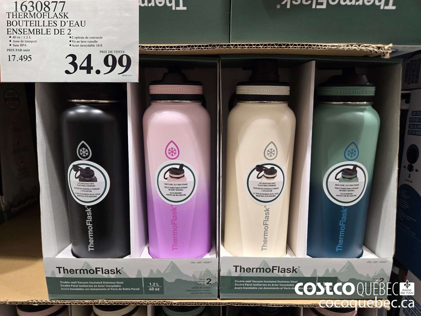 1630877 THERMOFLASK BOUTEILLES D'EAU ENSEMBLE DE 2 $34.99