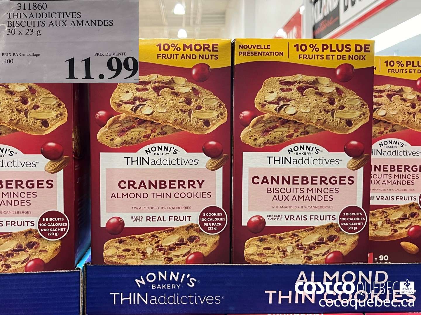 311860 THINADDICTIVES BISCUITS AUX AMANDES 30X23g  $11.99