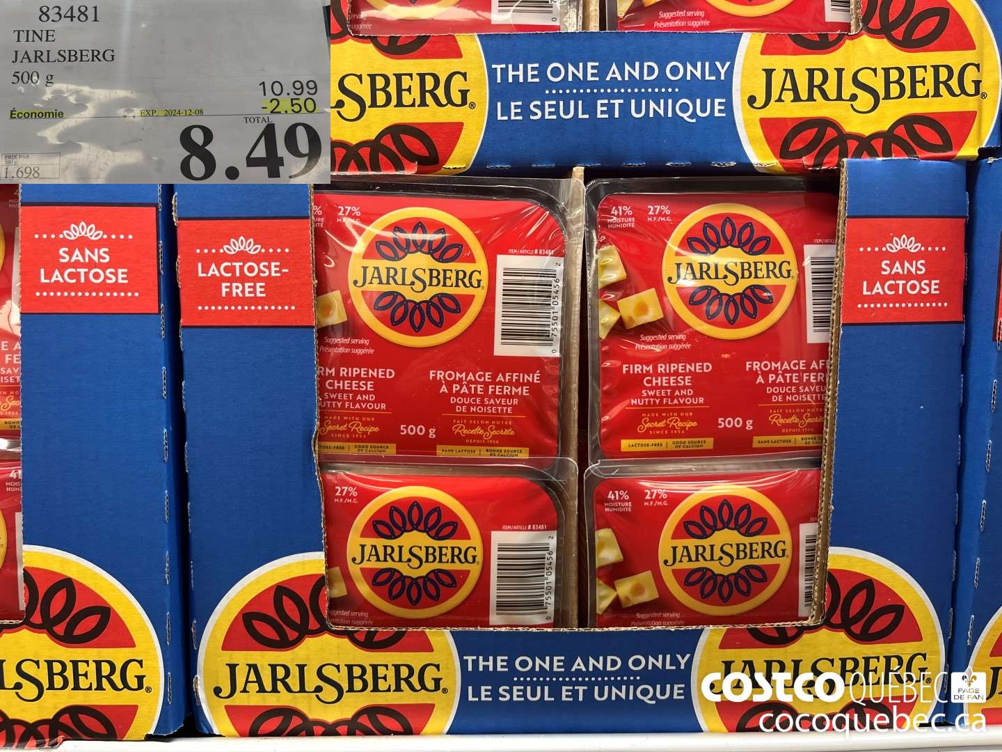 83481 TINE JARLSBERG 500 g ($2.50 INSTANT SAVINGS EXPIRES ON 2024-12-08) $8.49
