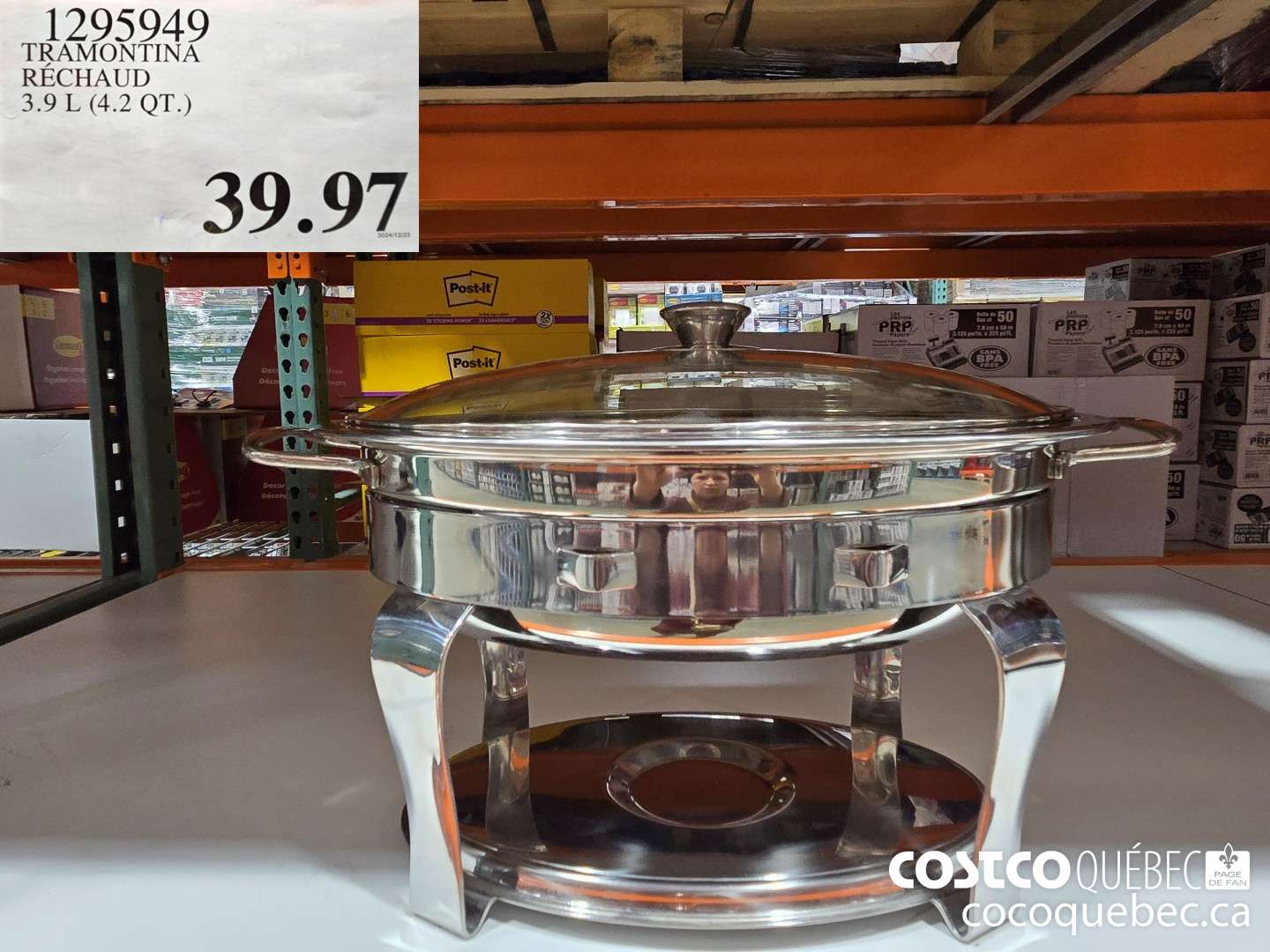 1295949 TRAMONTINA RECHAUD 3.9 L (4.2 QT.)  $39.97