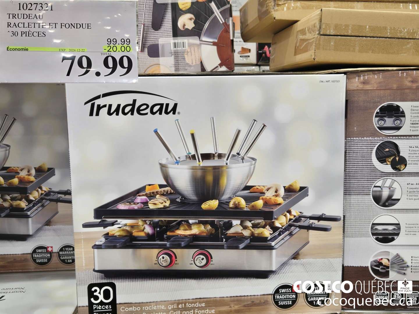 1027321 TRUDEAU ENSEMBLE 30 PIECES RACLETTE ET FONDUE ($20.00 INSTANT SAVINGS EXPIRES ON 2024-12-22) $79.99
