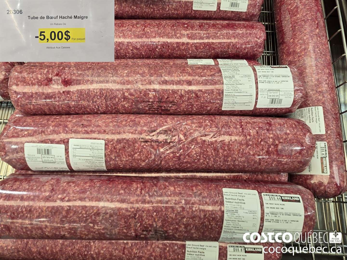 306 Tube de Boeuf Hache Maigre  ($5.00 INSTANT SAVINGS)