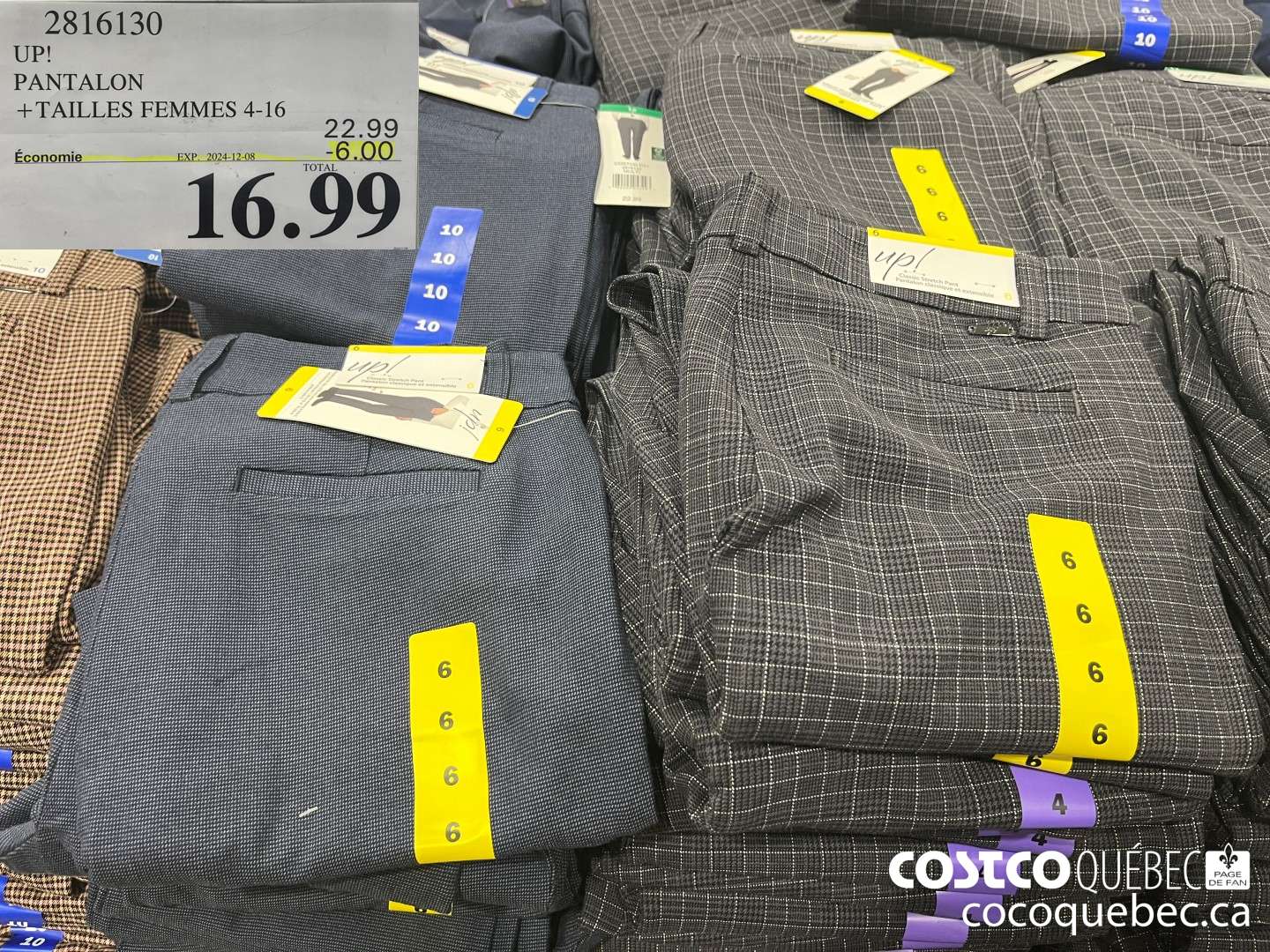 2816130 UP! PANTALON  ($6.00 INSTANT SAVINGS EXPIRES ON 2024-12-08) $16.99