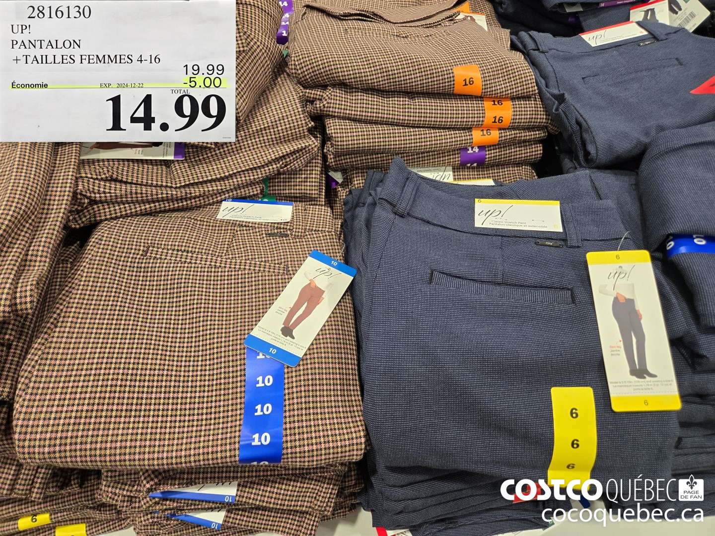 2816130 UP! PANTALON  ($5.00 INSTANT SAVINGS EXPIRES ON 2024-12-22) $14.99