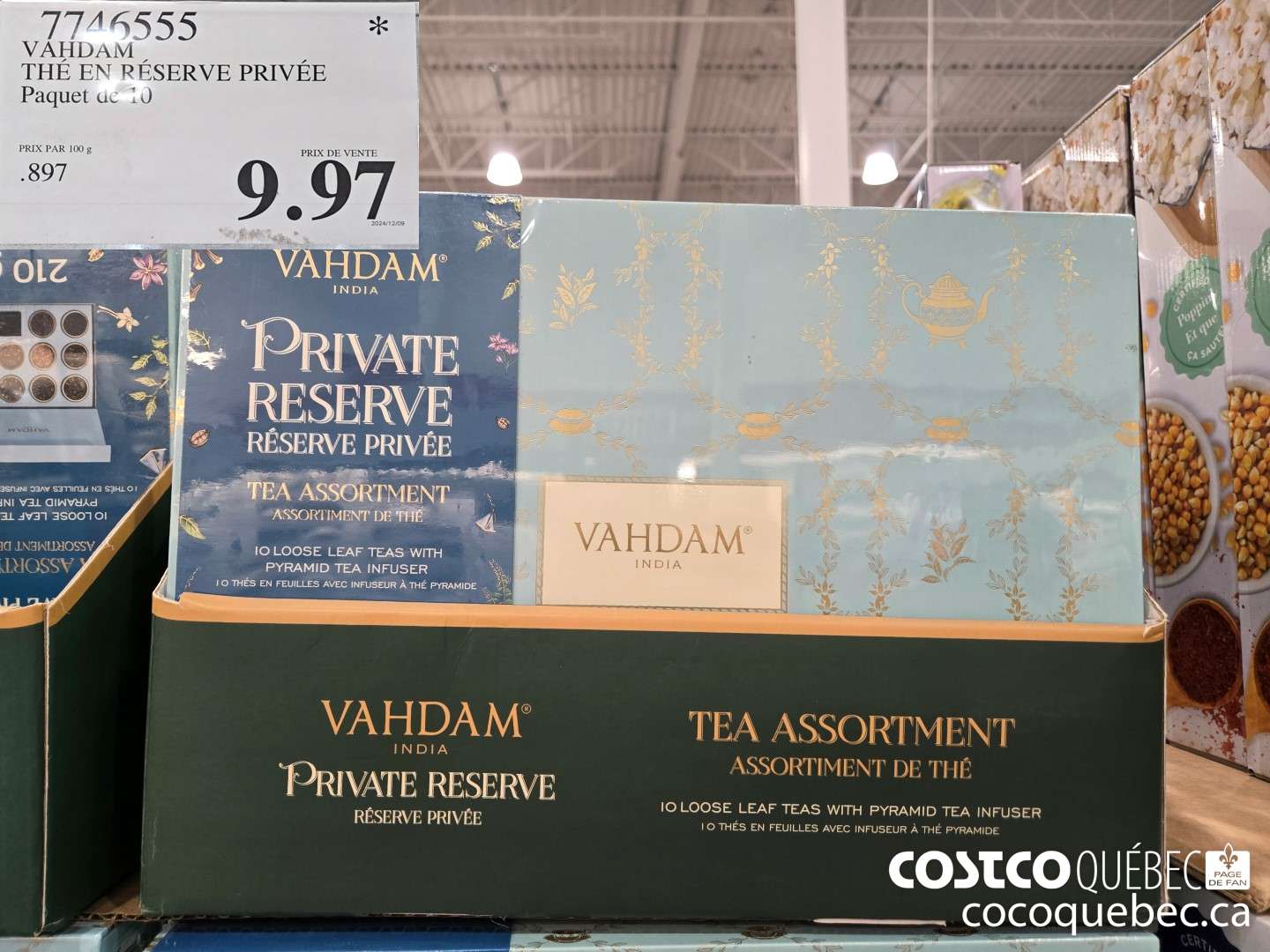 7746555 VAHDAM THE EN RESERVE PRIVEE Paquet de 10  $9.97