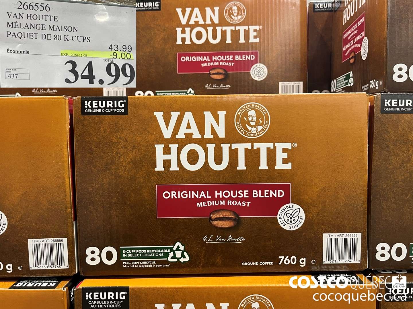 266556 VAN HOUTTE MELANGE MAISON PAQUET DE 80 K-CUPS ($9.00 INSTANT SAVINGS EXPIRES ON 2024-12-08) $34.99