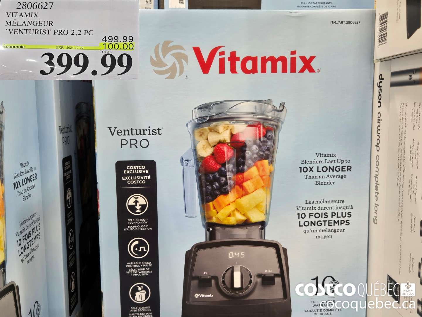 2806627 VITAMIX MELANGEUR VENTURIST PRO 100.00 OFF  ($499.99 INSTANT SAVINGS EXPIRES ON 2024-12-29) $399.99