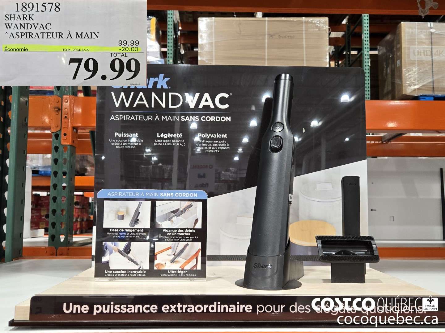 1891578 WANDVAC “ASPIRATEUR A MAIN  ($20.00 INSTANT SAVINGS EXPIRES ON 2024-12-22) $79.99