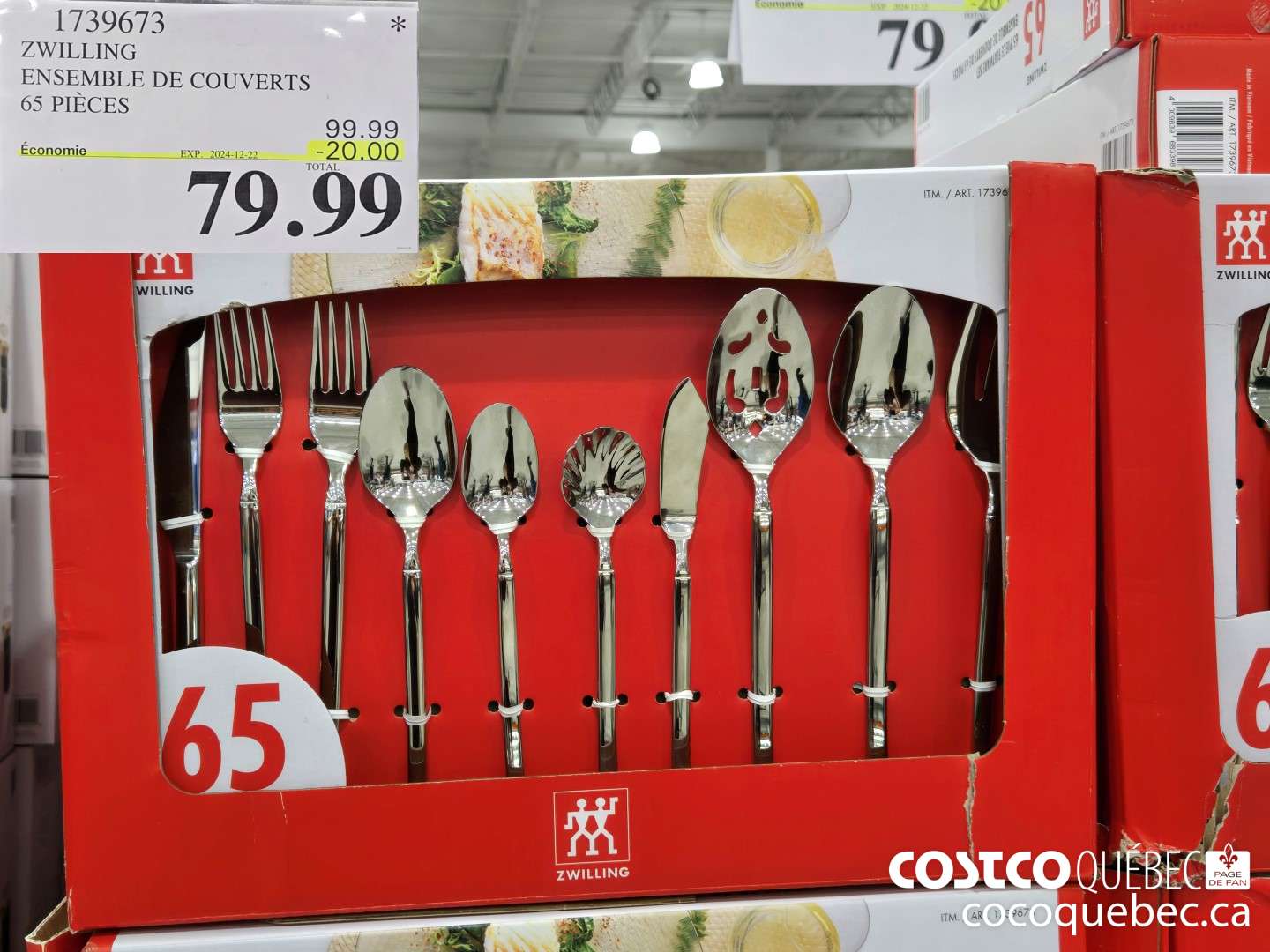 1739673 ZWILLING ENSEMBLE DE COUVERTS 65 PIECES  ($20.00 INSTANT SAVINGS EXPIRES ON 2024-12-22) $79.99