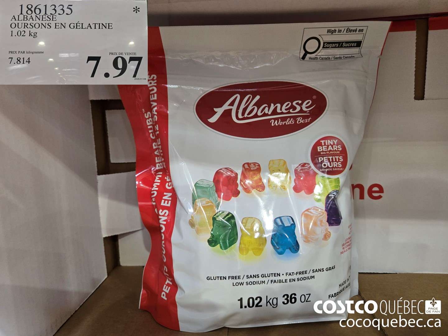 1861335 ALBANESE OURSONS EN GELATINE 1.02 kg  $7.97