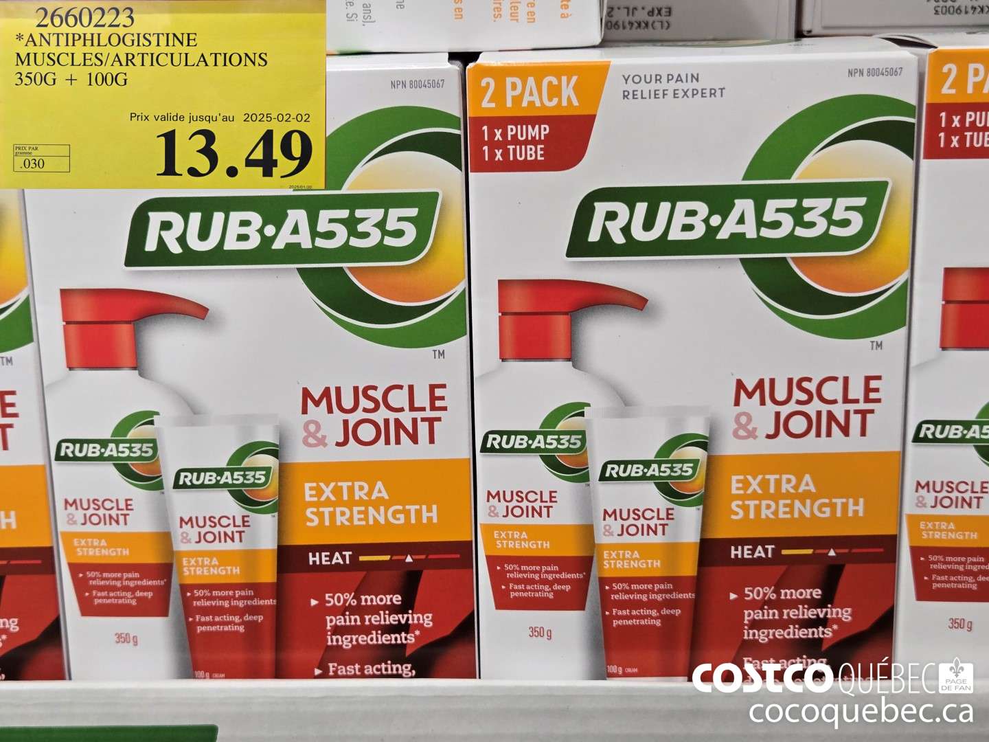 2660223 * ANTIPHLOGISTINE MUSCLES/ARTICULATIONS 350G + 100G Prix valide jusqu'au 2025-02-02  $13.49