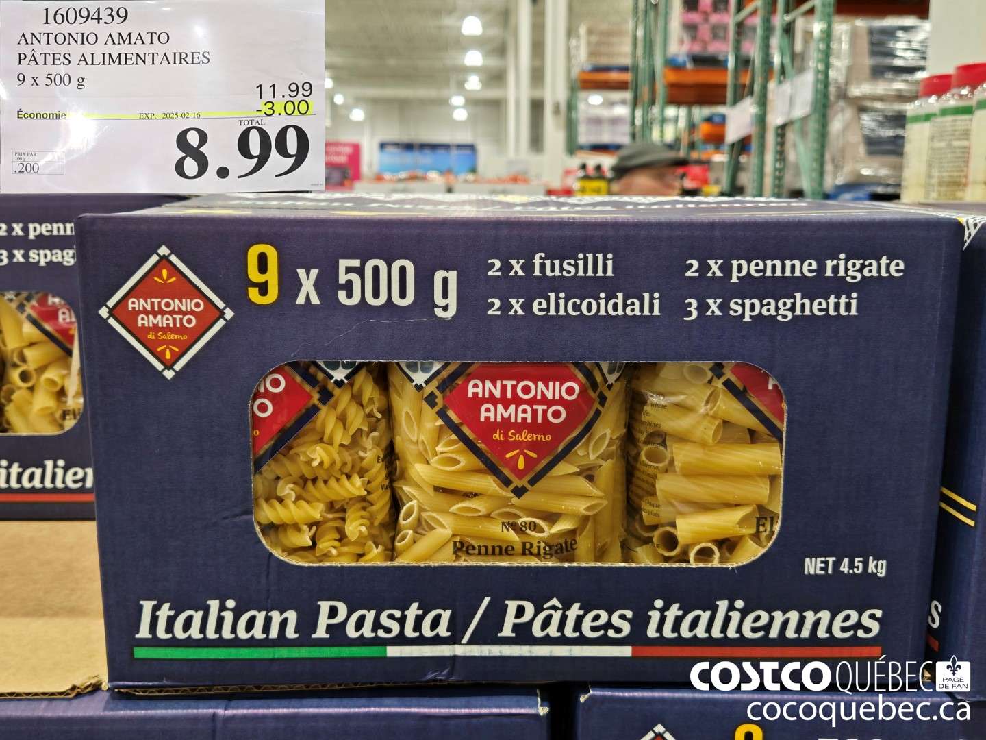 1609439 ANTONIO AMATO PATES ALIMENTAIRES 9 x 500 g ($3.00 INSTANT SAVINGS EXPIRES ON 2025-02-16) $8.99