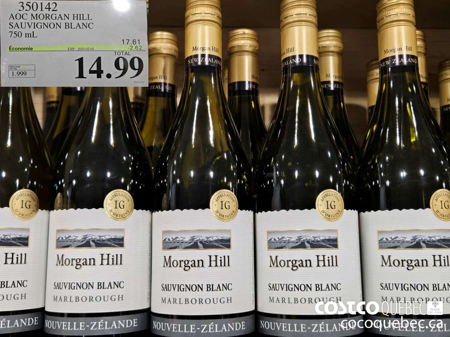 350142 AOC MORGAN HILL SAUVIGNON BLANC 750 mL  ($2.62 INSTANT SAVINGS EXPIRES ON 2025-02-02) $14.99