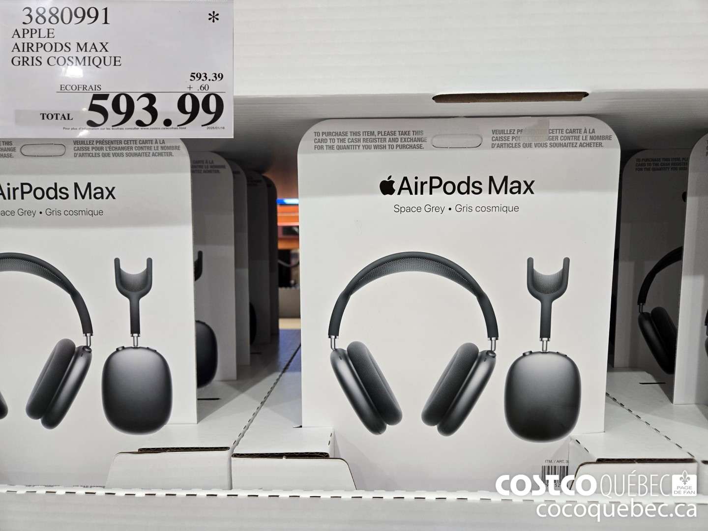 3880991 APPLE AIRPODS MAX GRIS COSMIQUE  $593.99