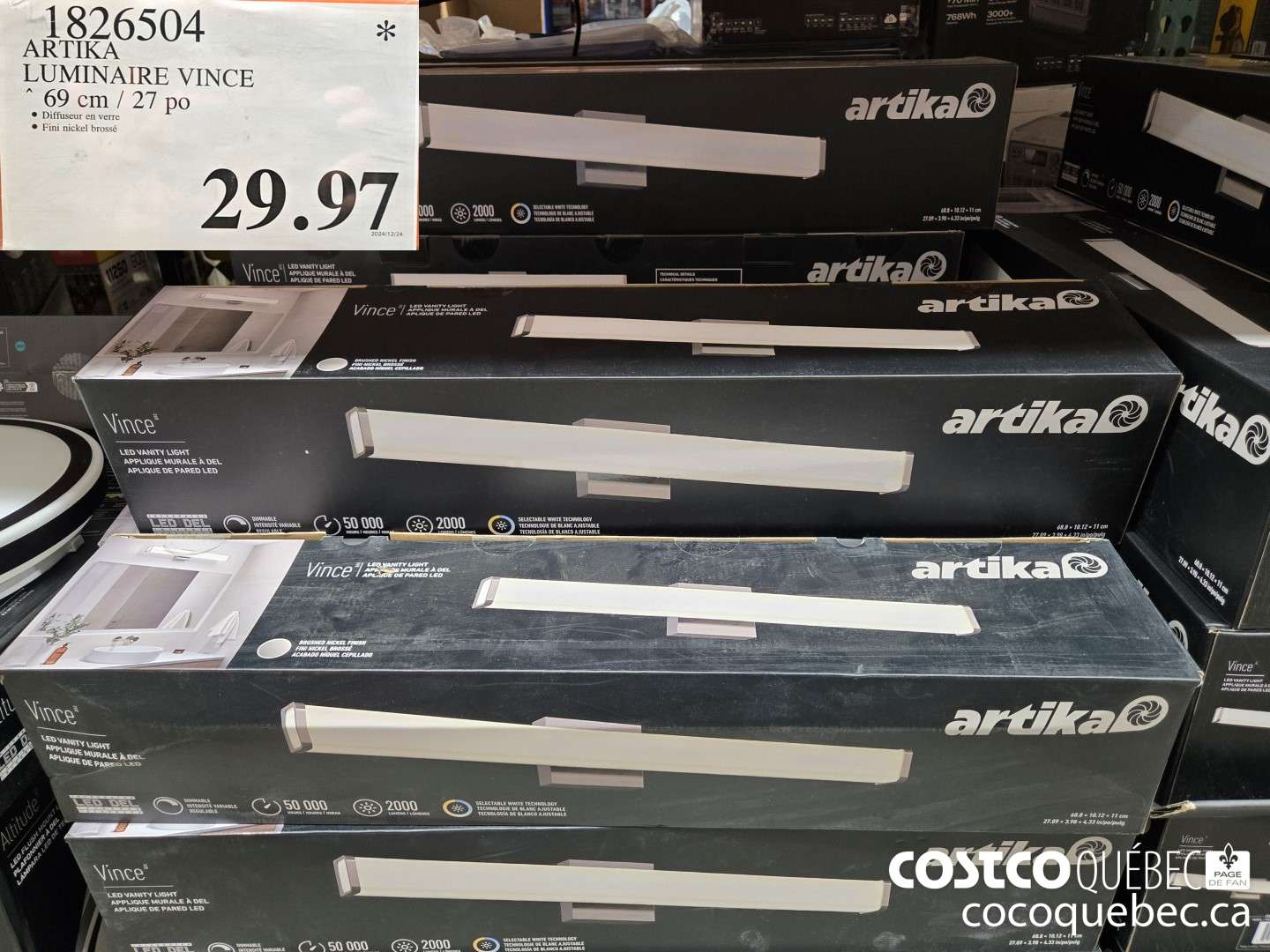 1826504 ARTIKA LUMINAIRE VINCE  $29.97