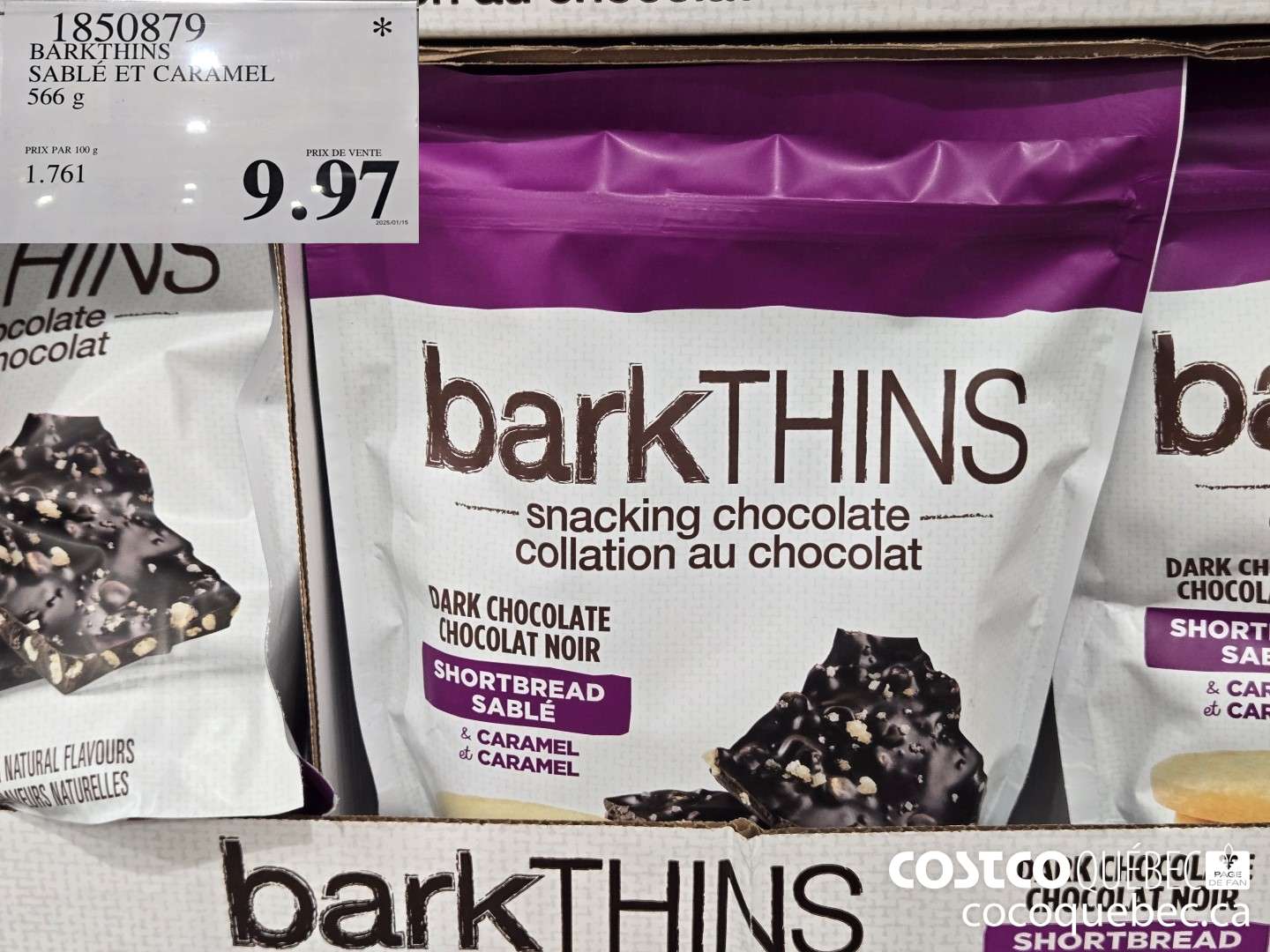 1850879 BARKTHINS SABLE ET CARAMEL 566 g  $9.97
