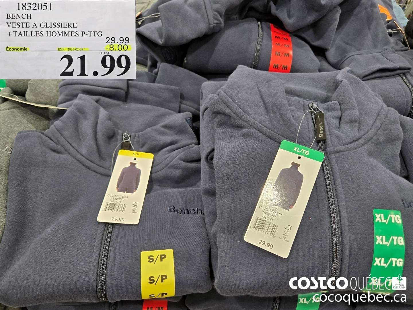 1832051 BENCH VESTE A GLISSIERE  ($8.00 INSTANT SAVINGS EXPIRES ON 2025-02-09) $21.99