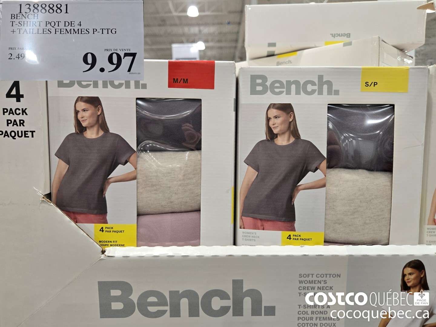 1388881 BENCH TSHIRT PQT DE 4  $9.97