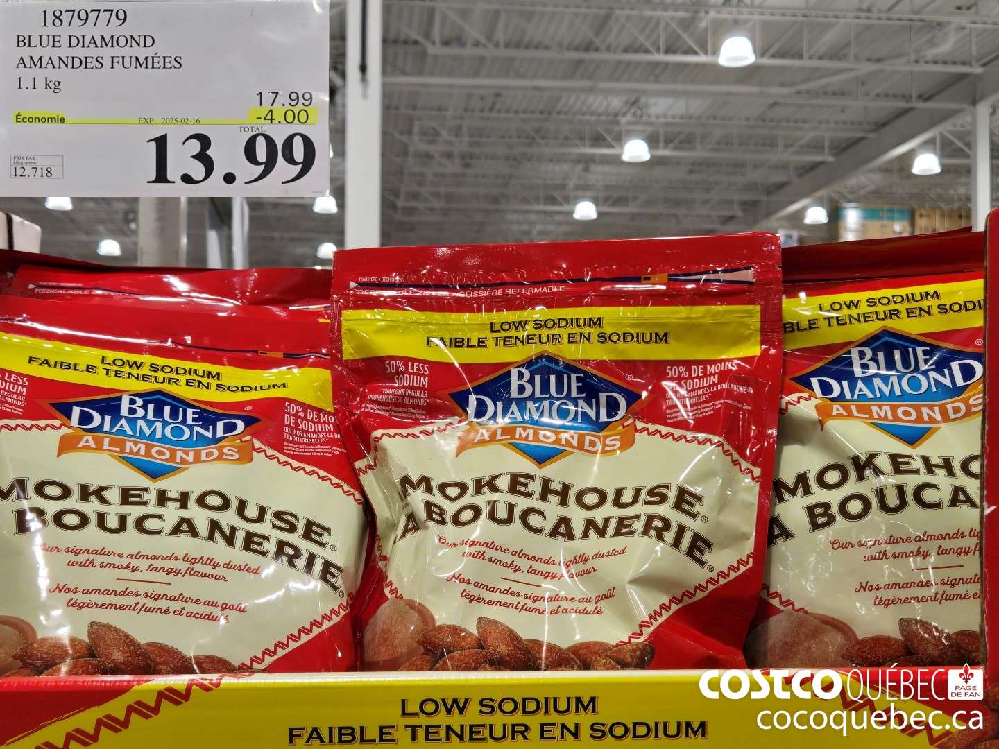 1879779 BLUE DIAMOND AMANDES FUMEES  ($4.00 INSTANT SAVINGS EXPIRES ON 2025-02-16) $13.99