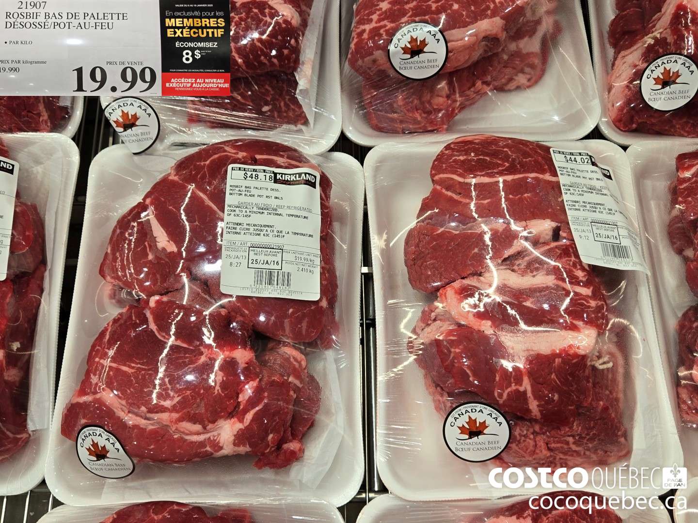 21907 BOEUF POT AU FEU BAS DE PALETTE DESOSSE  ($8.00 INSTANT SAVINGS)