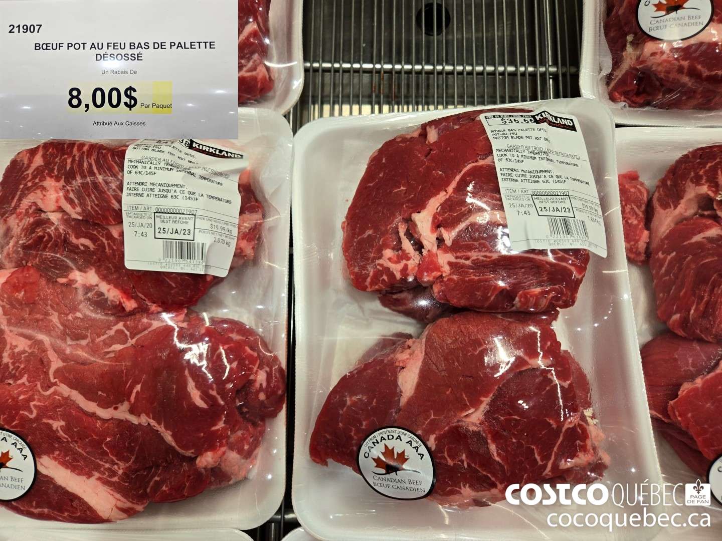 21907 BOEUF POT AU FEU BAS DE PALETTE DESOSSE  ($8.00 INSTANT SAVINGS)