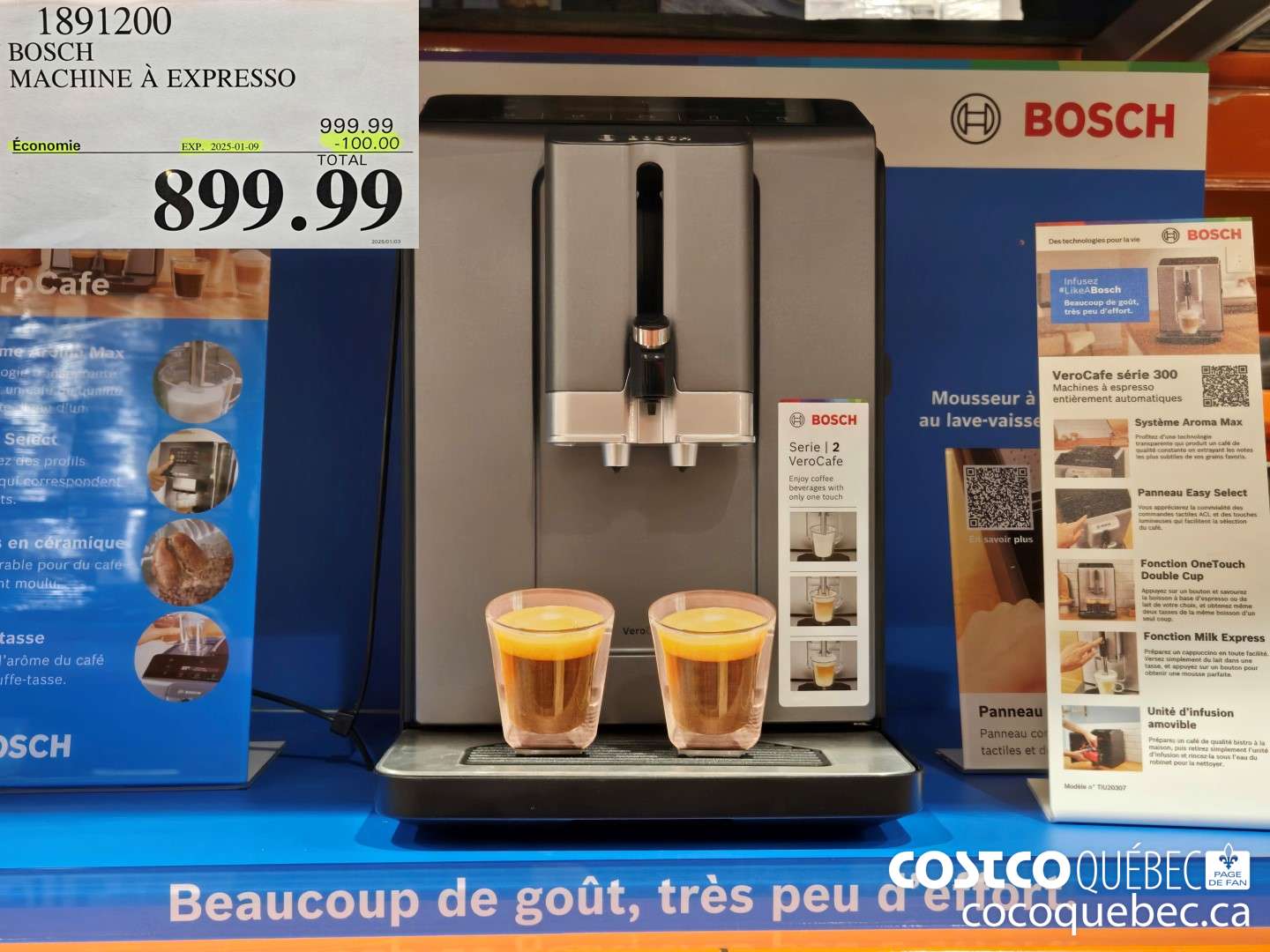 1891200 BOSCH MACHINE A EXPRESSO  ($100.00 INSTANT SAVINGS EXPIRES ON 2025-01-09) $899.99