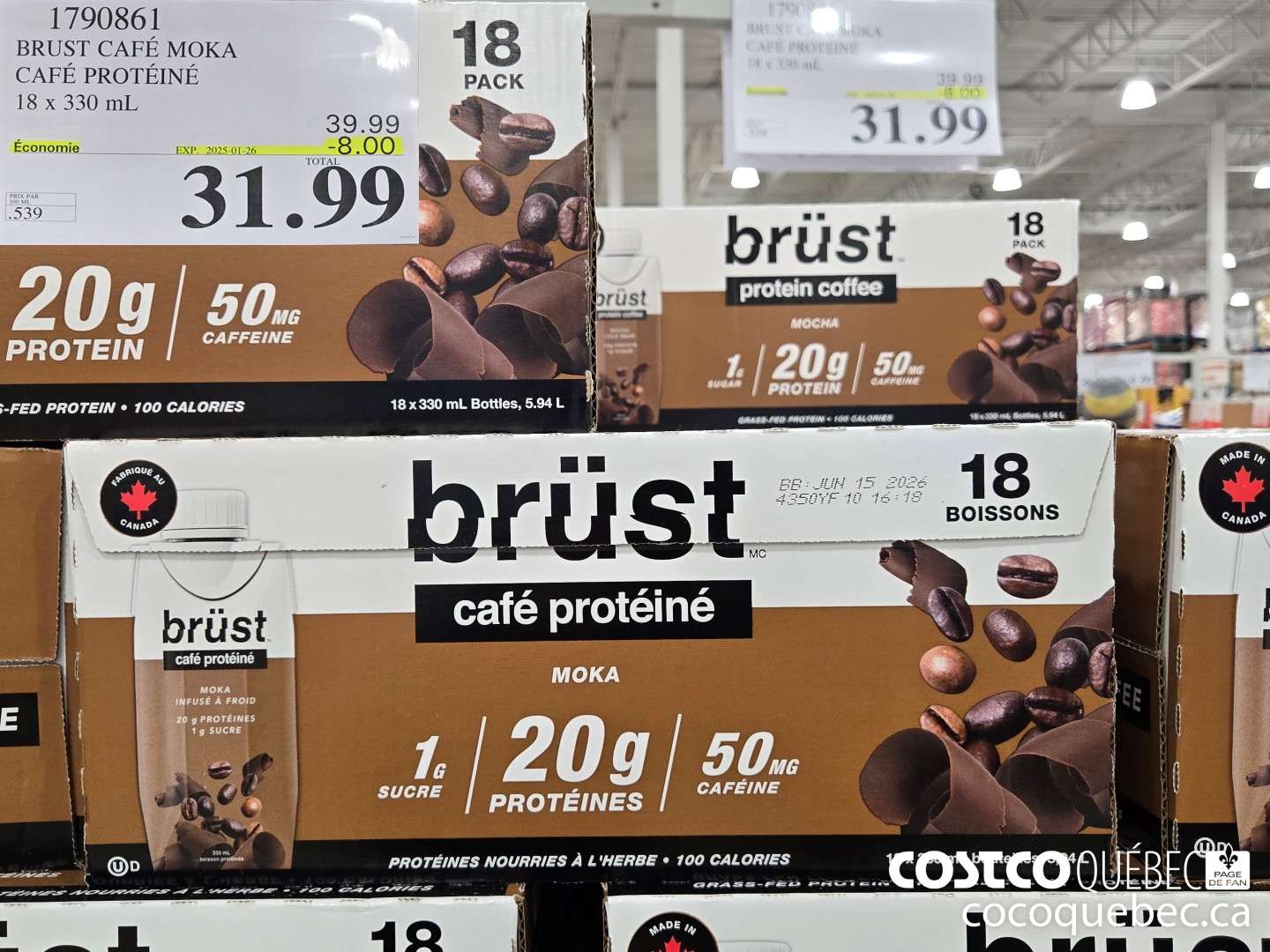 1790861 BRUST CAFE MOKA CAFE PROTEINE  ($8.00 INSTANT SAVINGS EXPIRES ON 2025-01-26) $31.99
