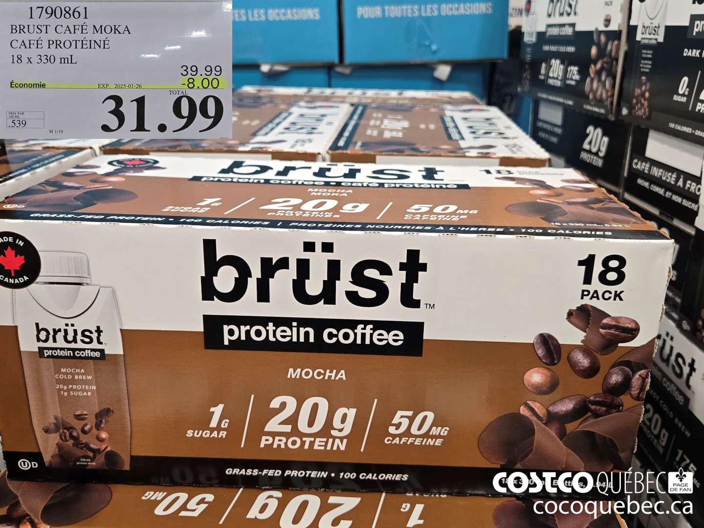 1790861 BRUST CAFE MOKA CAFE PROTEINE  ($8.00 INSTANT SAVINGS EXPIRES ON 2025-01-26) $31.99