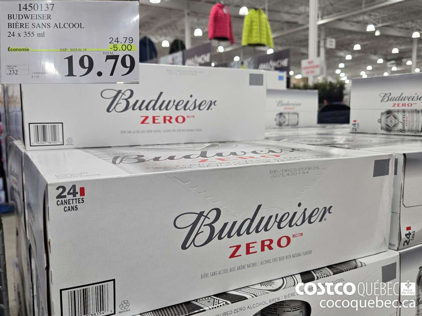 1450137 BUDWEISER ZERO CANETTES 24 x 355 mL ($5.00 INSTANT SAVINGS EXPIRES ON 2025-01-19) $19.79