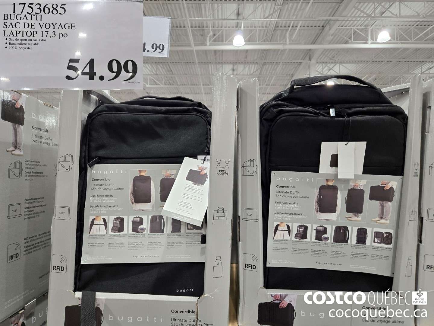 33685 BUGATTI SAC DE VOYAGE LAPTOP 17,3 po  $54.99