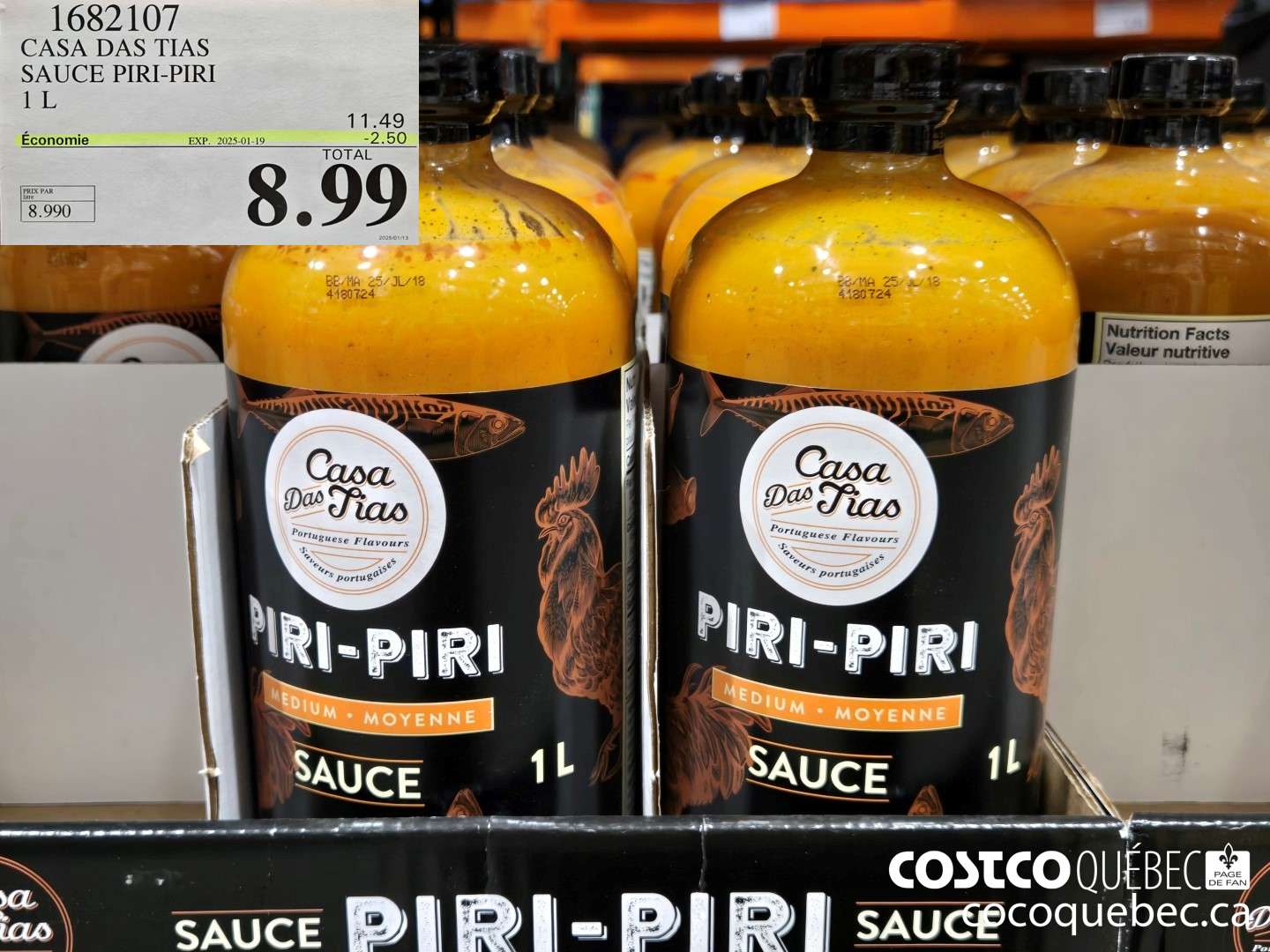1682107 CASA DAS TIAS SAUCE PIRI-PIRI  ($2.50 INSTANT SAVINGS EXPIRES ON 2025-01-19) $8.99